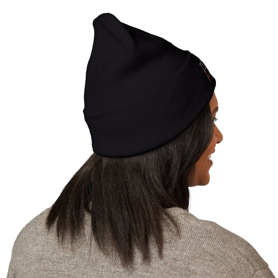 Classic Cuffed Beanie with Embroidery, Stylish Winter Hat, Gift for Him/Her, Trendy Knit Cap, Sports Fan Beanie, Cozy Accessory