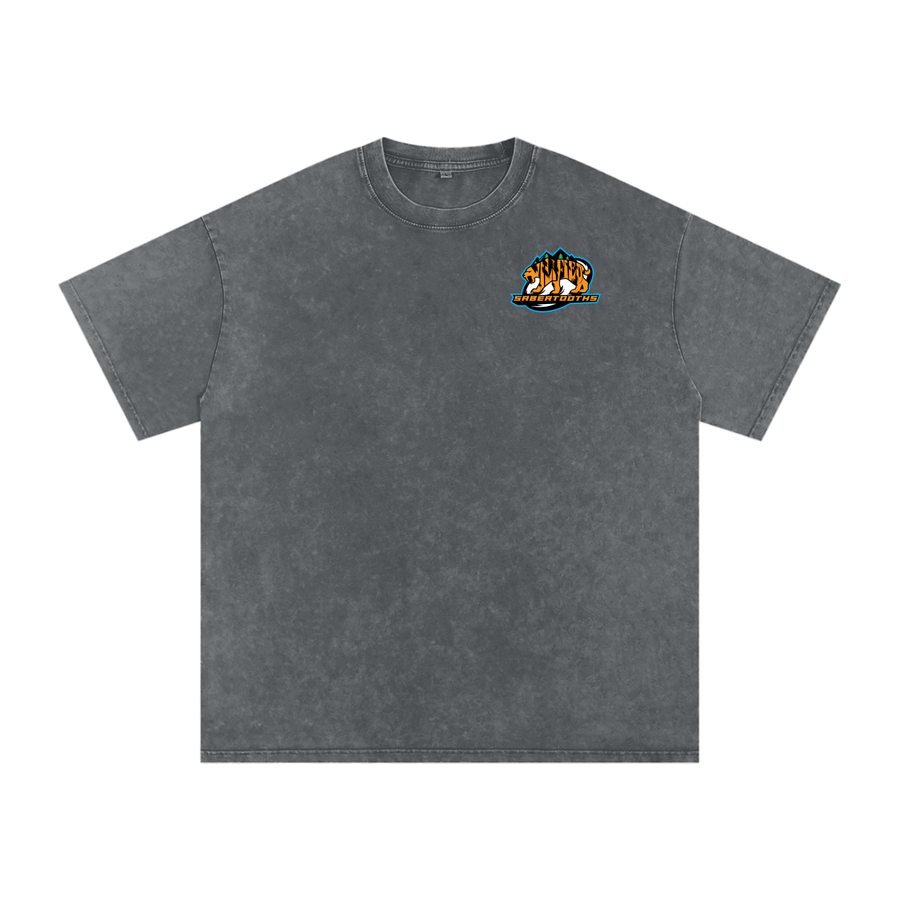 Sabertooth '26 - Snow Washed Oversized Cotton T-Shirt [Grey]