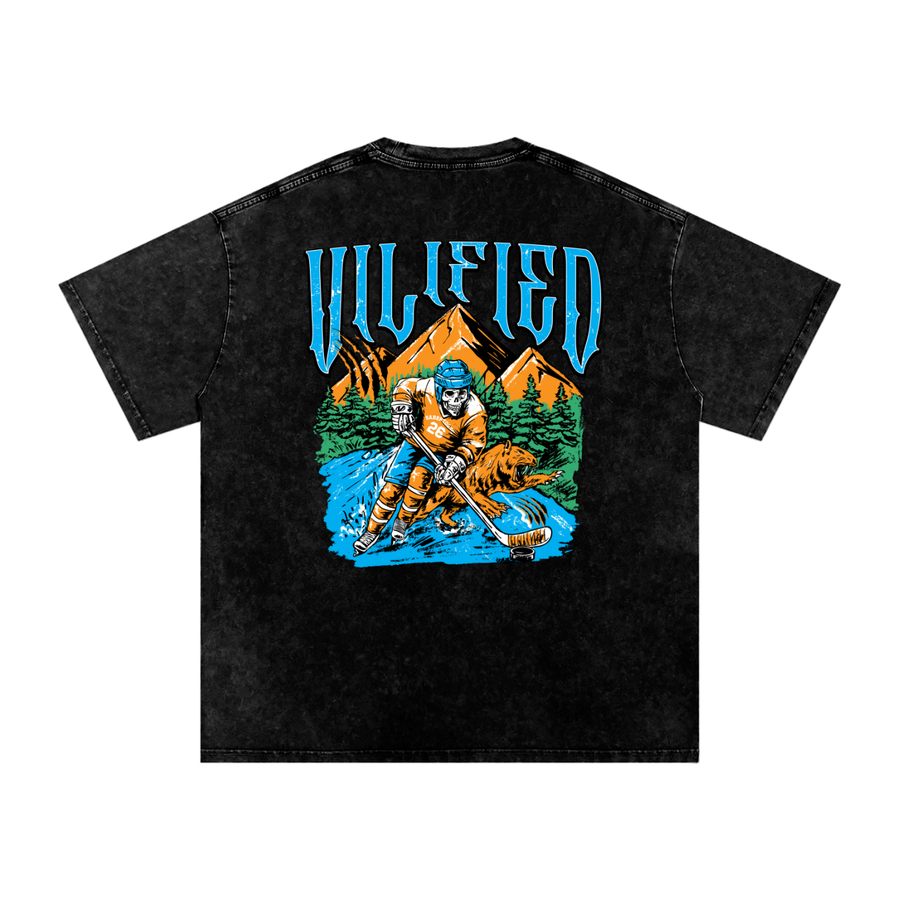 Sabertooth '26 - Snow Washed Oversized Cotton T-Shirt [Black]